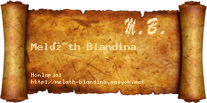 Meláth Blandina névjegykártya